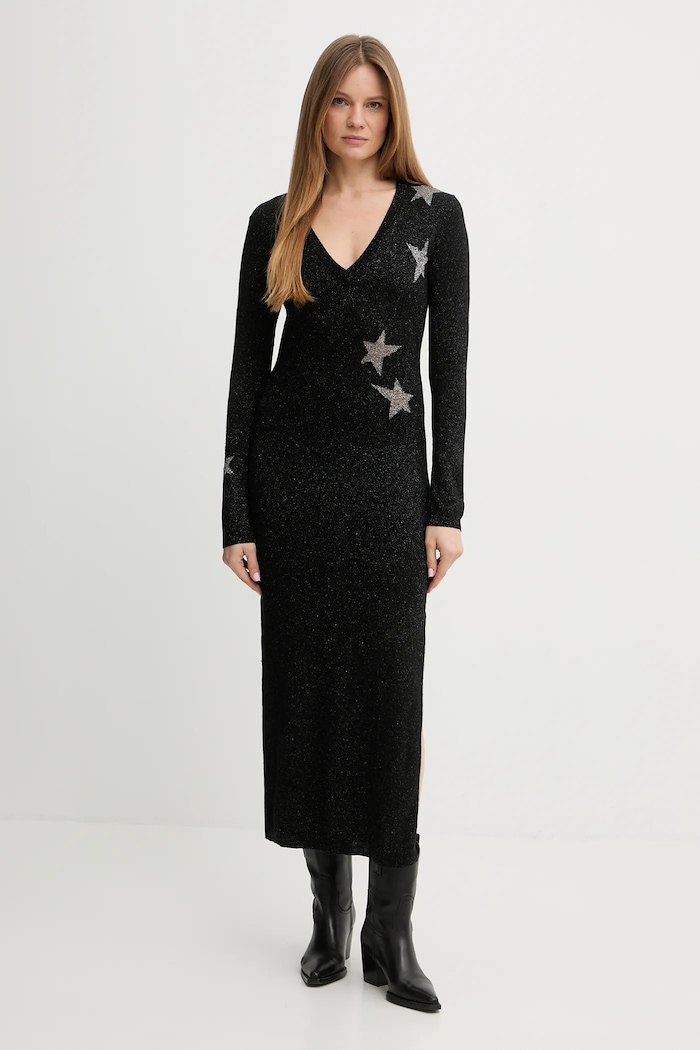 Haljina s primjesom vune ZADIG&VOLTAIRE casual crna KWDR01219