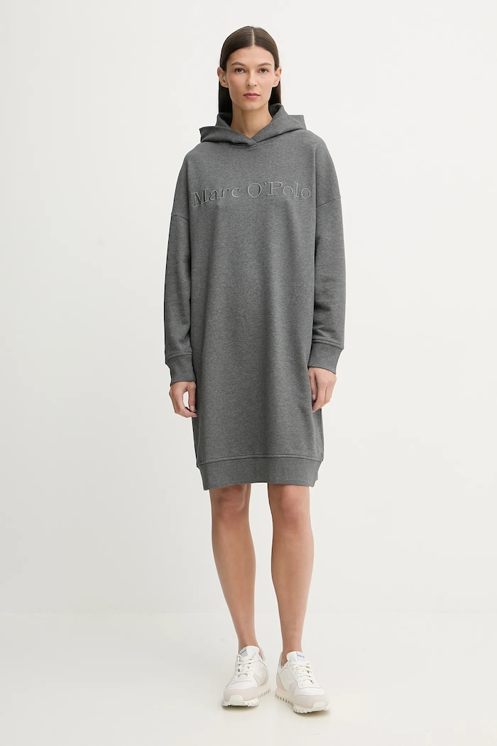 Βαμβακερό φόρεμα Marc O'Polo casual γκρί 600407359001