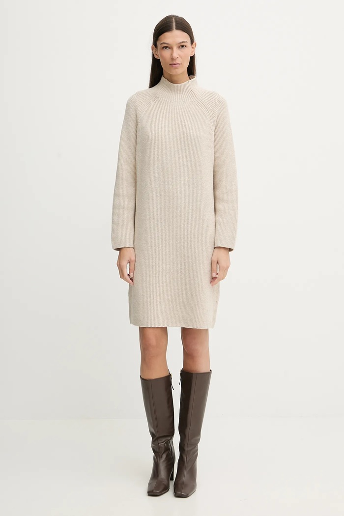 Marc O'Polo rochie cu lână 600605967001 bej SS26