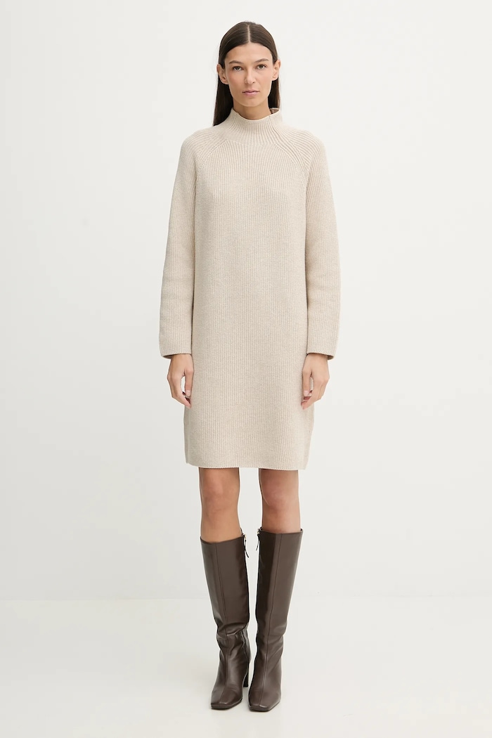 Marc O'Polo rochie cu lână 600605967001 bej SS26
