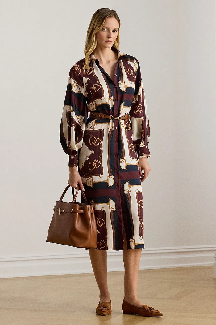 Lauren Ralph Lauren vestito mini marrone 200P03555