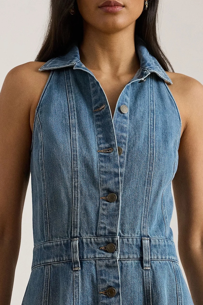 Rifľové šaty Lauren Ralph Lauren modrá 200P03639