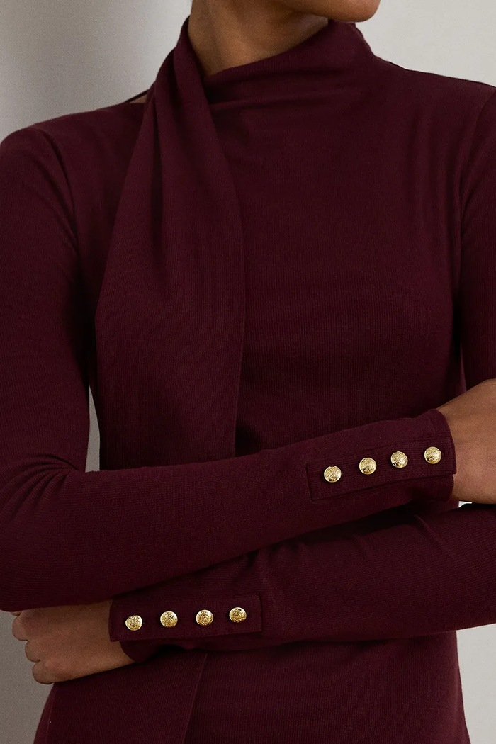 Šaty Lauren Ralph Lauren burgundské 200P03733