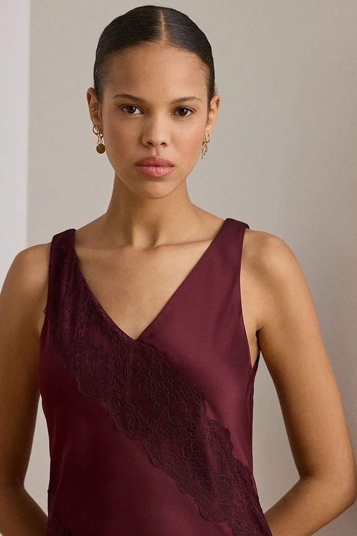 Φόρεμα Lauren Ralph Lauren μπορντό 253P03568