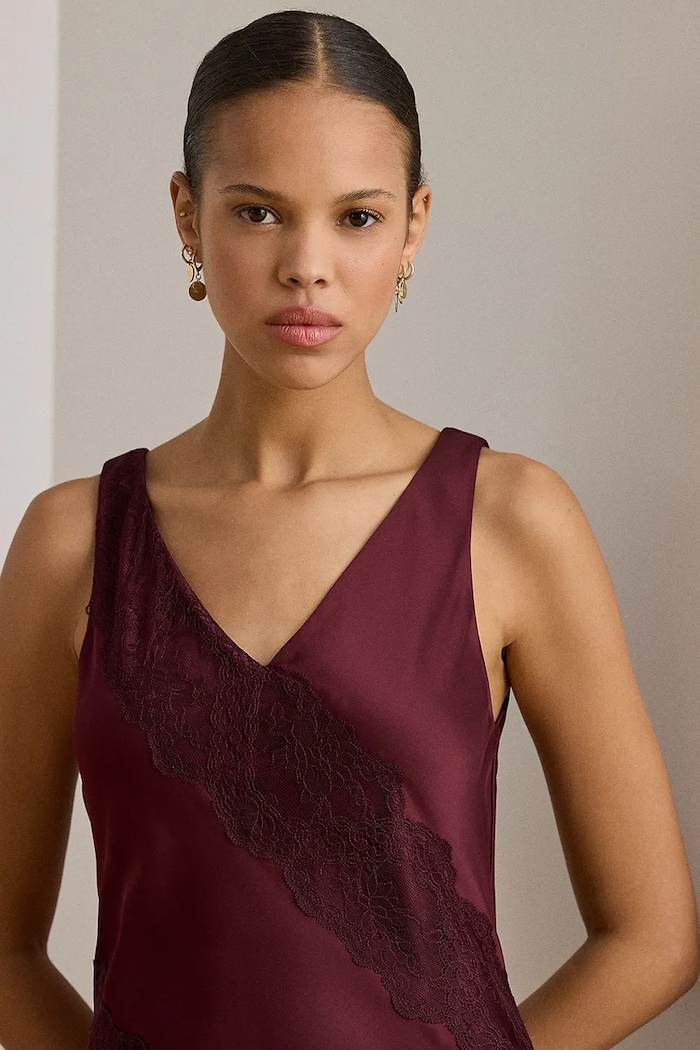 Φόρεμα Lauren Ralph Lauren μπορντό 253P03568