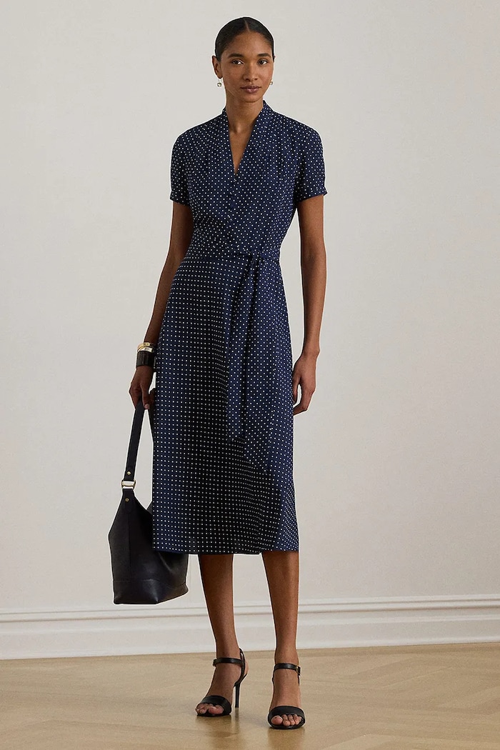 Lauren Ralph Lauren sukienka rozkloszowany granatowy 200P11525