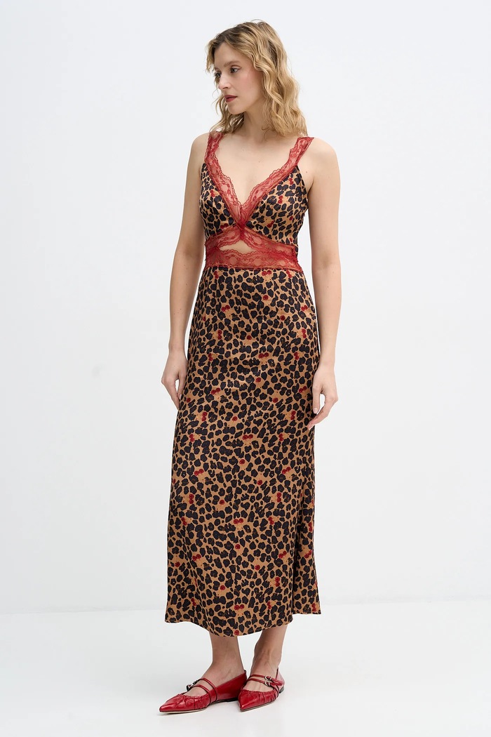 Рокля Never Fully Dressed Cherry Mimi NFDDR3266 кафяв SS26
