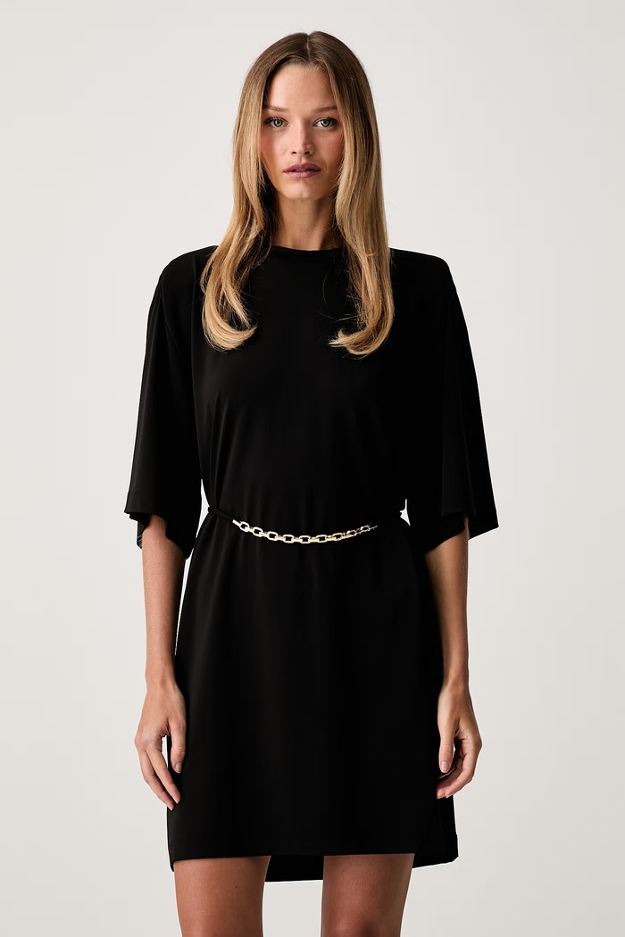 Pinko haljina oversize s acetatom bez uzorka crna 106484.A32D