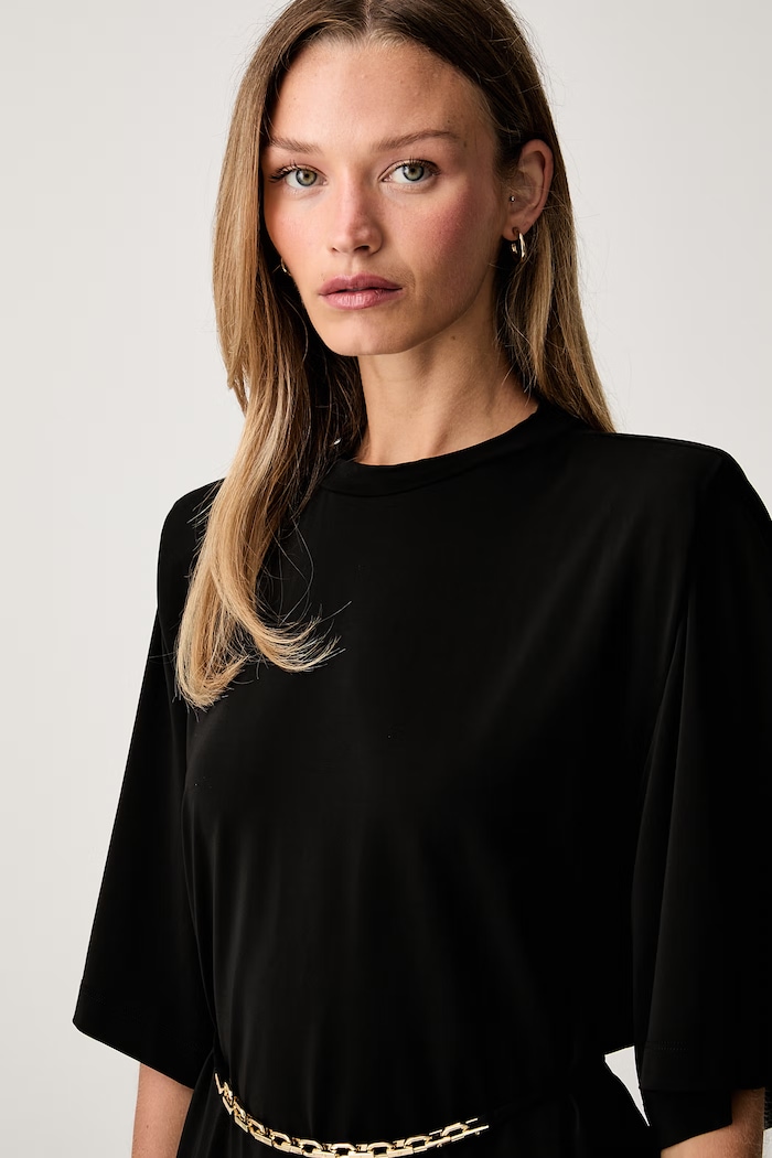 Pinko vestito oversize con acetato nero 106484.A32D