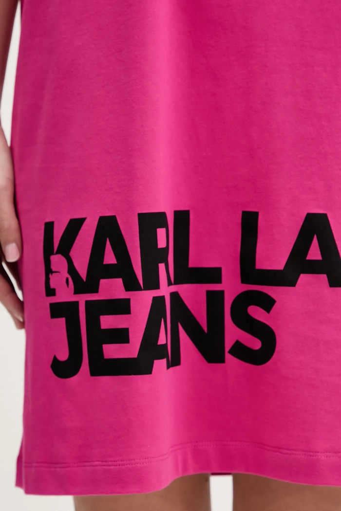 Karl Lagerfeld Jeans šaty bavlnené B1W13054 ružová