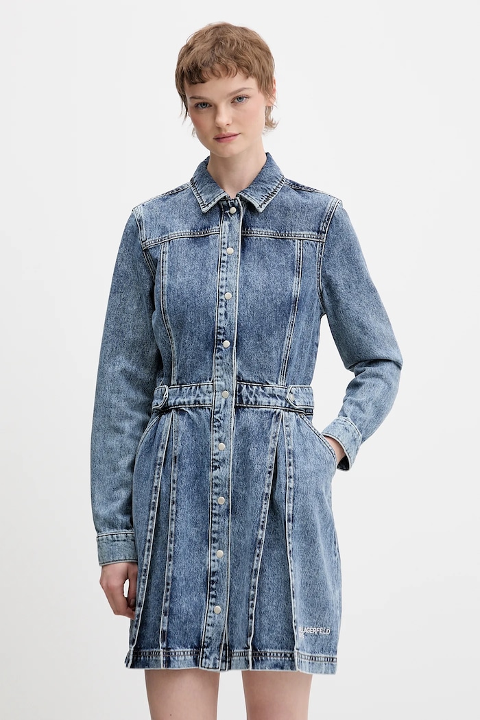 Karl Lagerfeld Jeans rochie jeans fixat albastru B1W13036