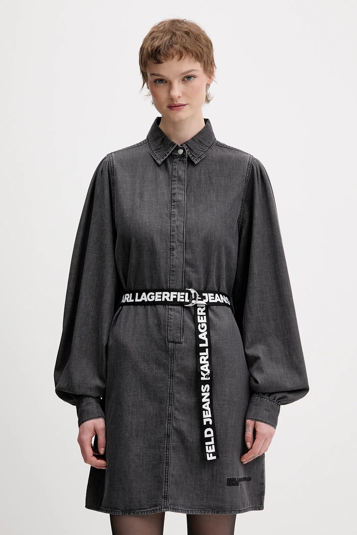 Rifľové šaty Karl Lagerfeld Jeans rifľovina sivá B1W13038