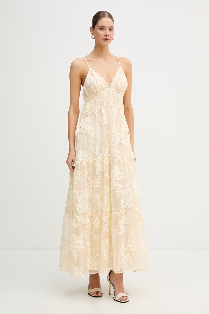 ERMANNO Firenze rochie empire bej D48EQ024E60