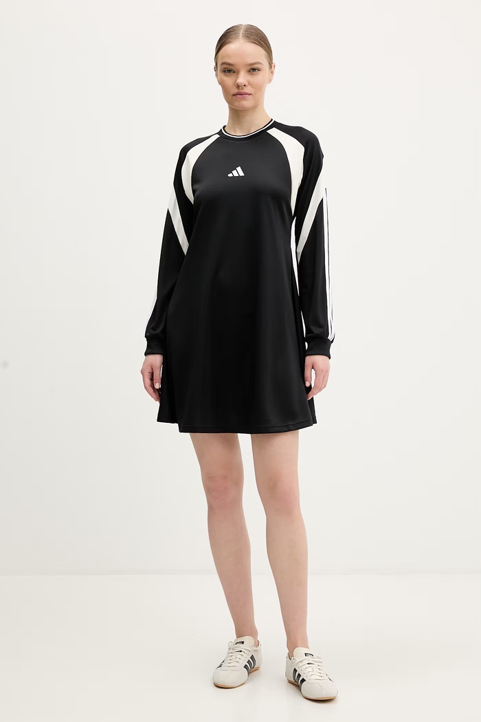 Šaty adidas House of Tiro pletenina čierna KB4074