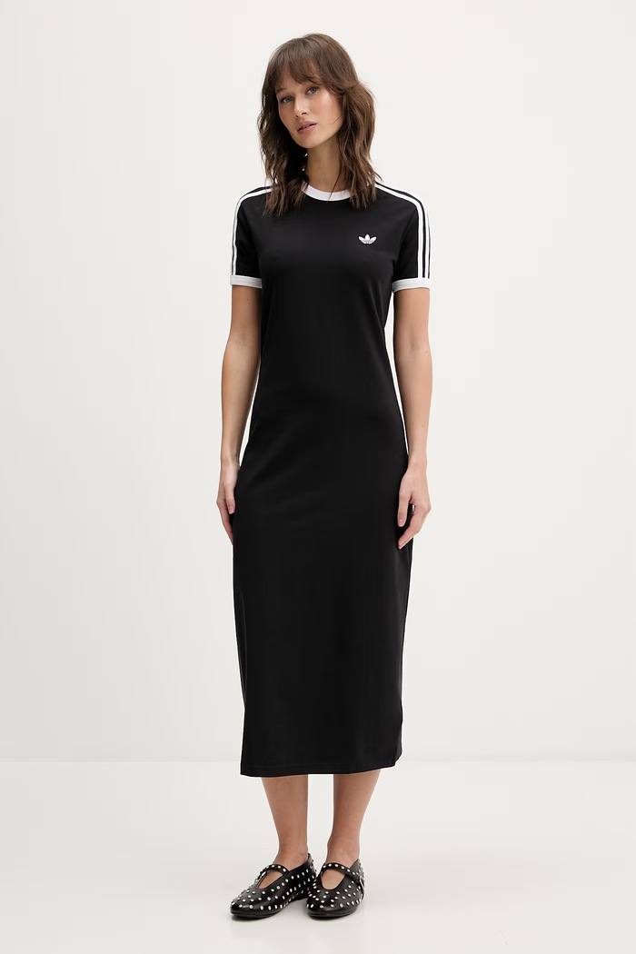 adidas Originals rochie midi negru KD7978
