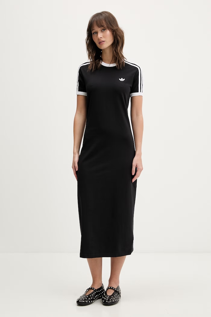adidas Originals rochie midi negru KD7978