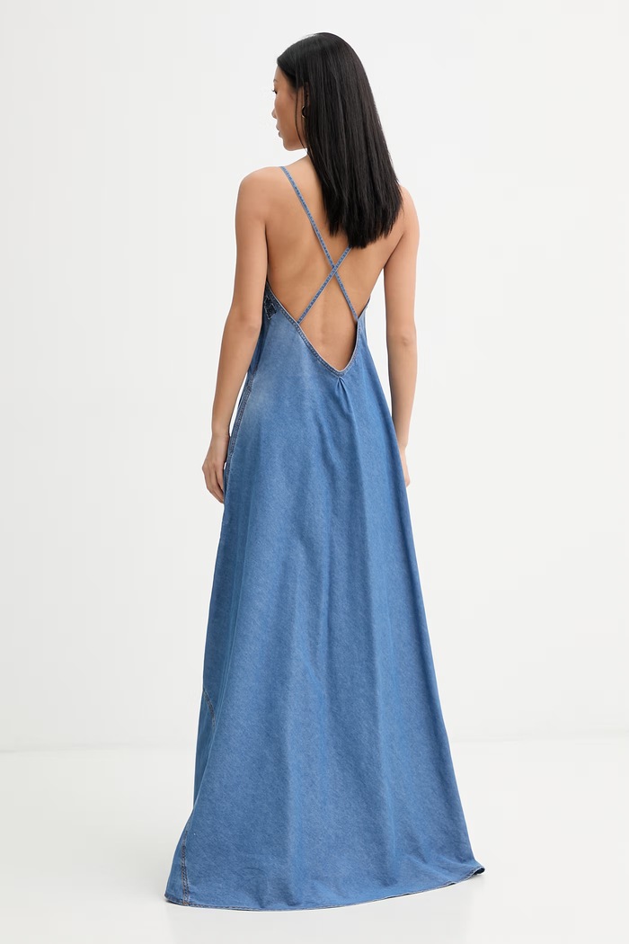 Îmbrăcăminte Ermanno Scervino LIFE rochie de vară din denim D484Q700YKR albastru