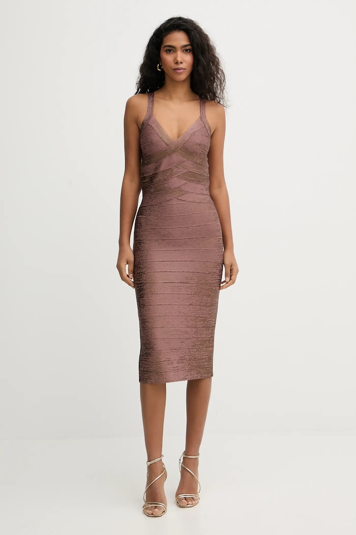 Φόρεμα Herve Leger Indie casual καφέ HFL8549936