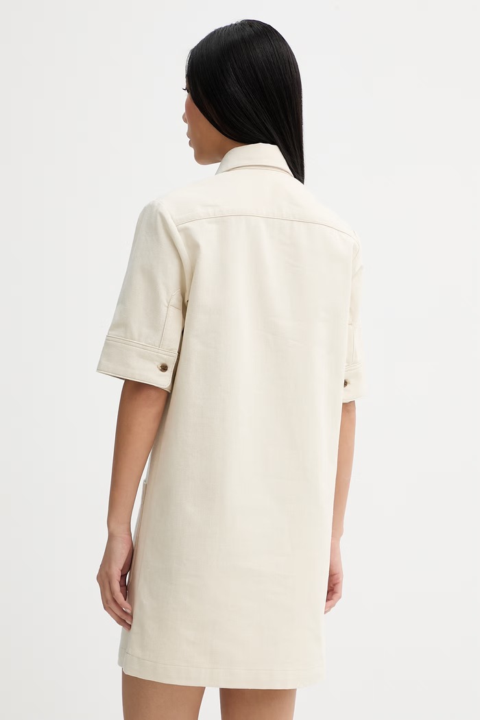 Îmbrăcăminte A.P.C. rochie cu bumbac ROBE POLY COHND.F35284 bej