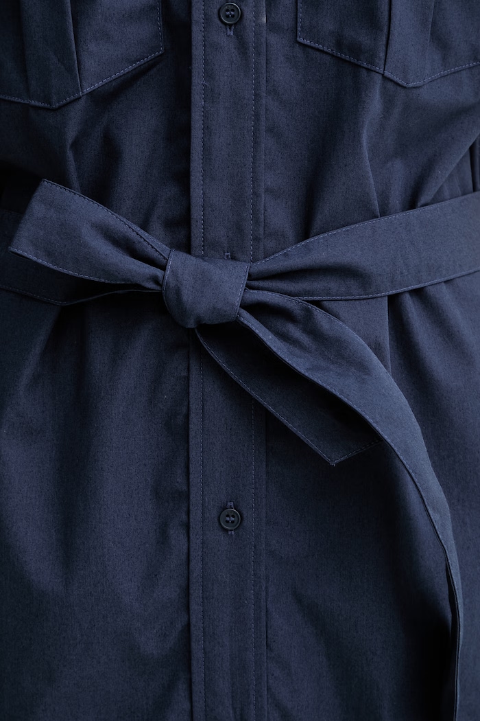 A.P.C. sukienka bawełniana ROBE EVY COHNE.F35281 granatowy