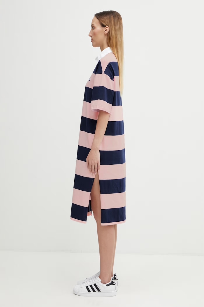 Coperni rochie din bumbac Striped Polo COPJS216F5026 roz SS26