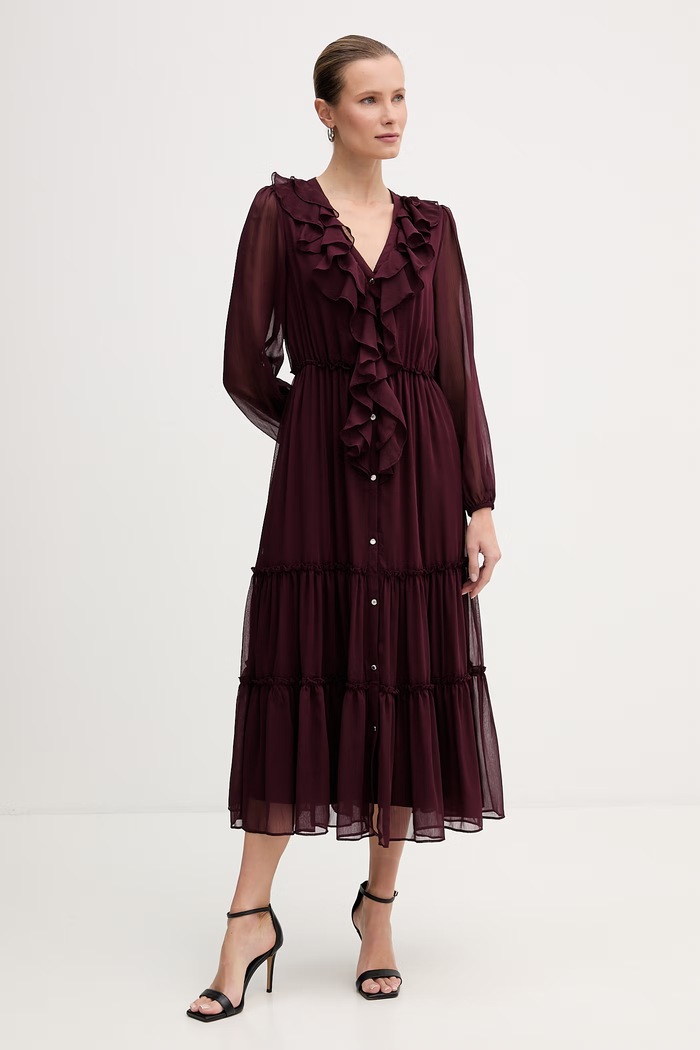 Morgan rochie fixat burgundia ROMANCE