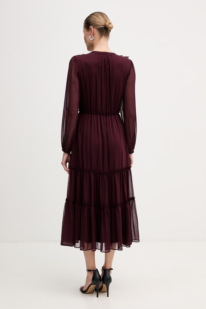 Îmbrăcăminte Morgan rochie ROMANCE burgundia