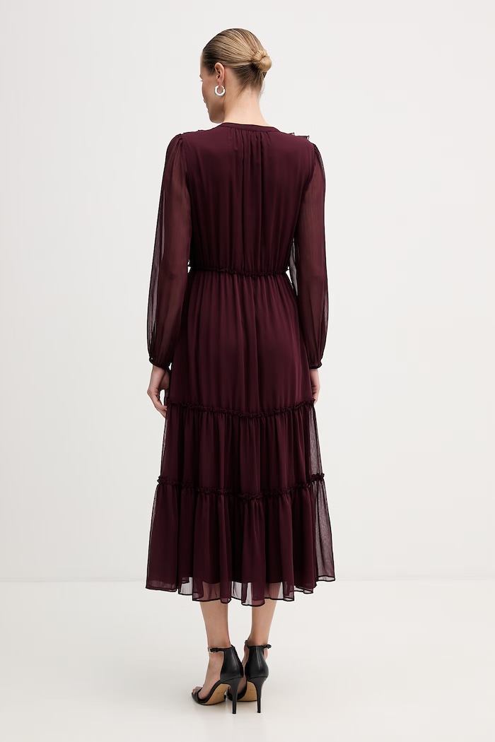 Îmbrăcăminte Morgan rochie ROMANCE burgundia