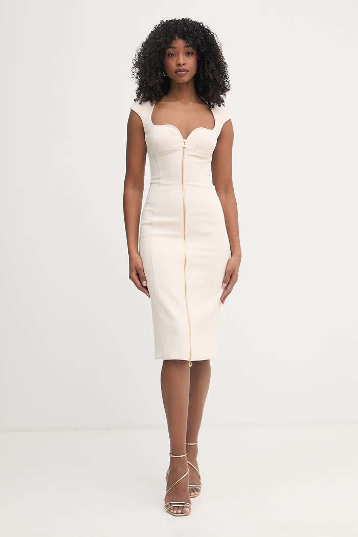 Elisabetta Franchi obleka bež AB90061E2