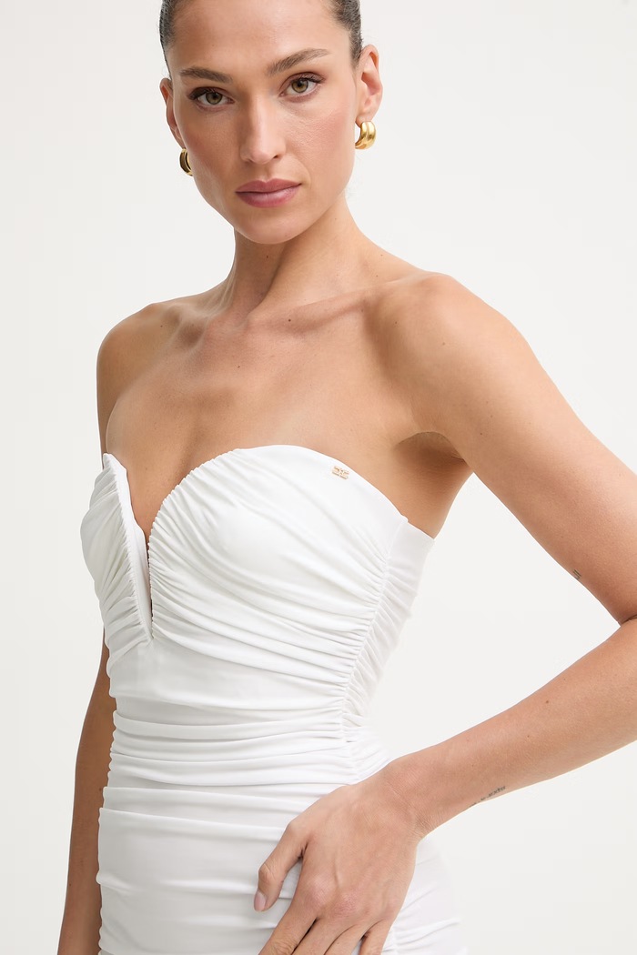 Elisabetta Franchi ντραπέ με βισκόζη μπεζ AB90861E2