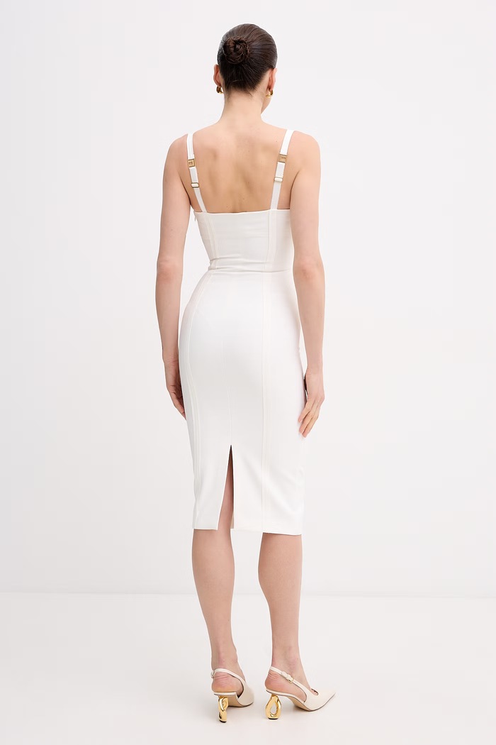 Oblečenie Elisabetta Franchi priliehavé šaty AB91861E2 béžová
