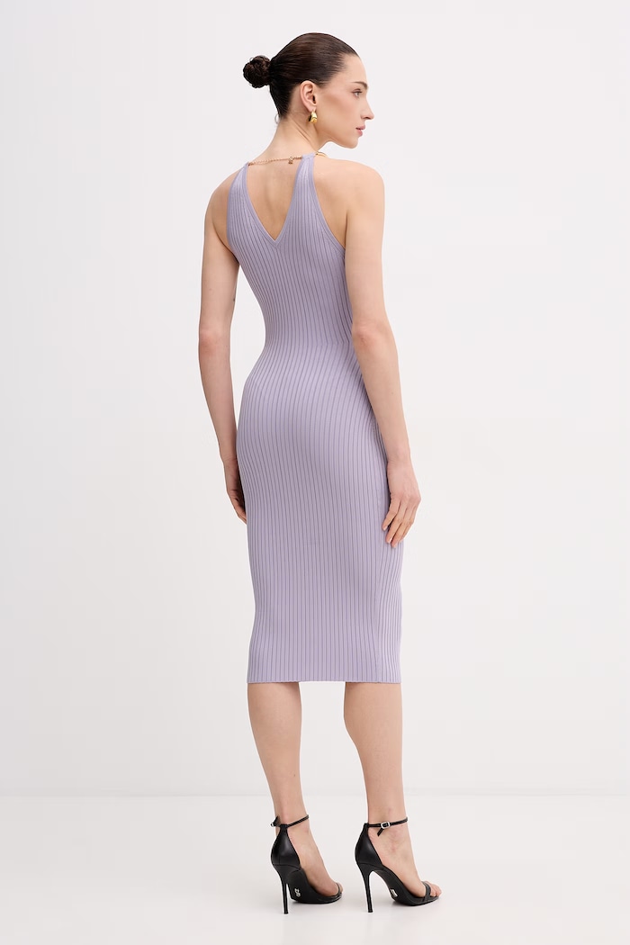 Odzież Elisabetta Franchi sukienka bodycon AM16S61E2 fioletowy