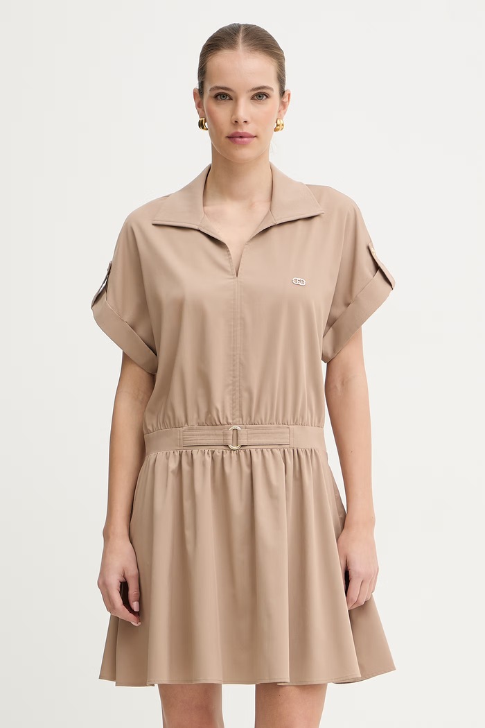 Liu Jo rochie cu guler bej TA6264.TS922
