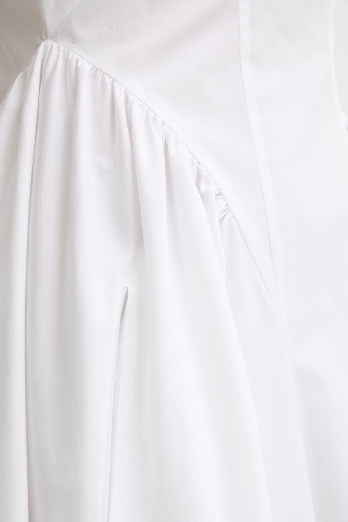 Marella rochie princess din bumbac cu elastan ENFASI 2613221082200 alb