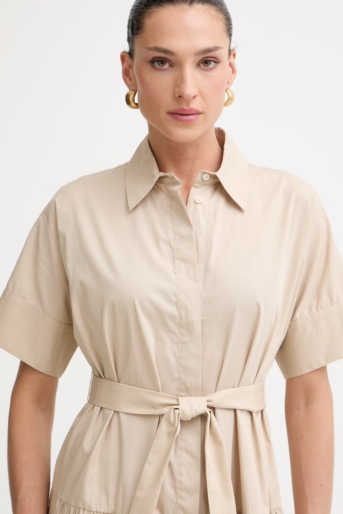 Marella rochie tip cămașă din bumbac Emme by Marella bej 2615221172200