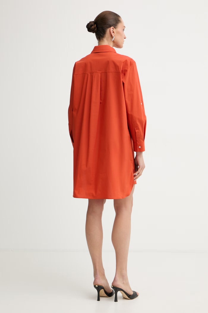 Îmbrăcăminte Marella rochie tip cămașă cu bumbac Emme by Marella 2615221182200 portocaliu