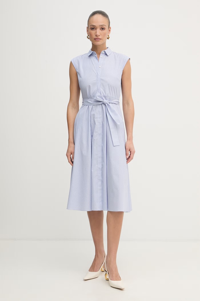 Marella Rochie tip cămașă bumbac Emme by Marella albastru 2615221202200