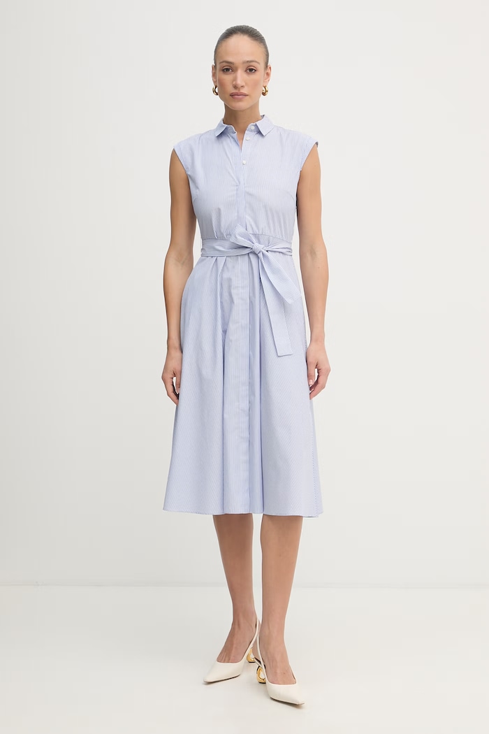 Marella Rochie tip cămașă bumbac Emme by Marella albastru 2615221202200