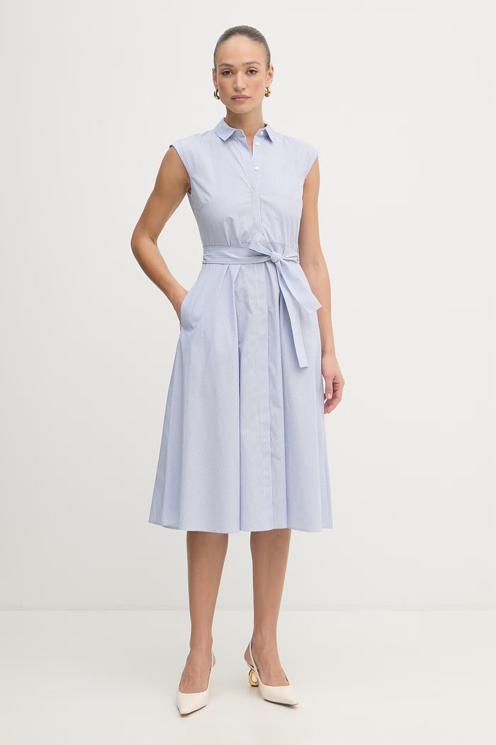 Marella Rochie tip cămașă bumbac Emme by Marella 2615221202200 albastru SS26