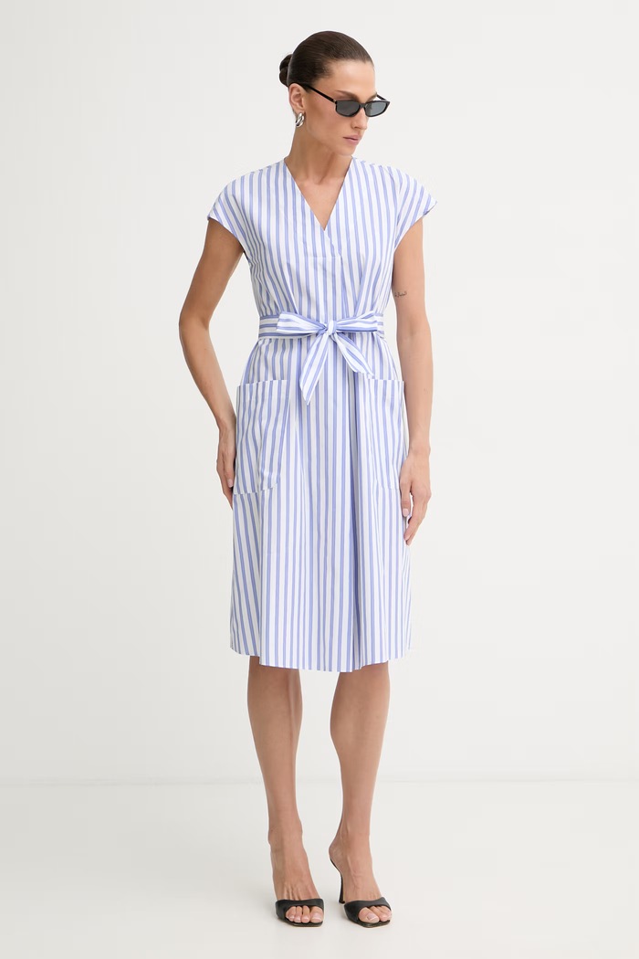 Marella rochie de vară din bumbac Emme by Marella 2615221312200 albastru SS26