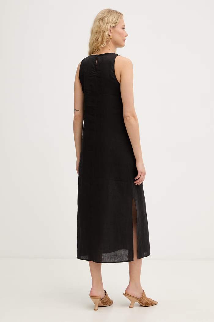 Marella sukienka letnia lniana Emme by Marella 2615221352200 czarny SS26