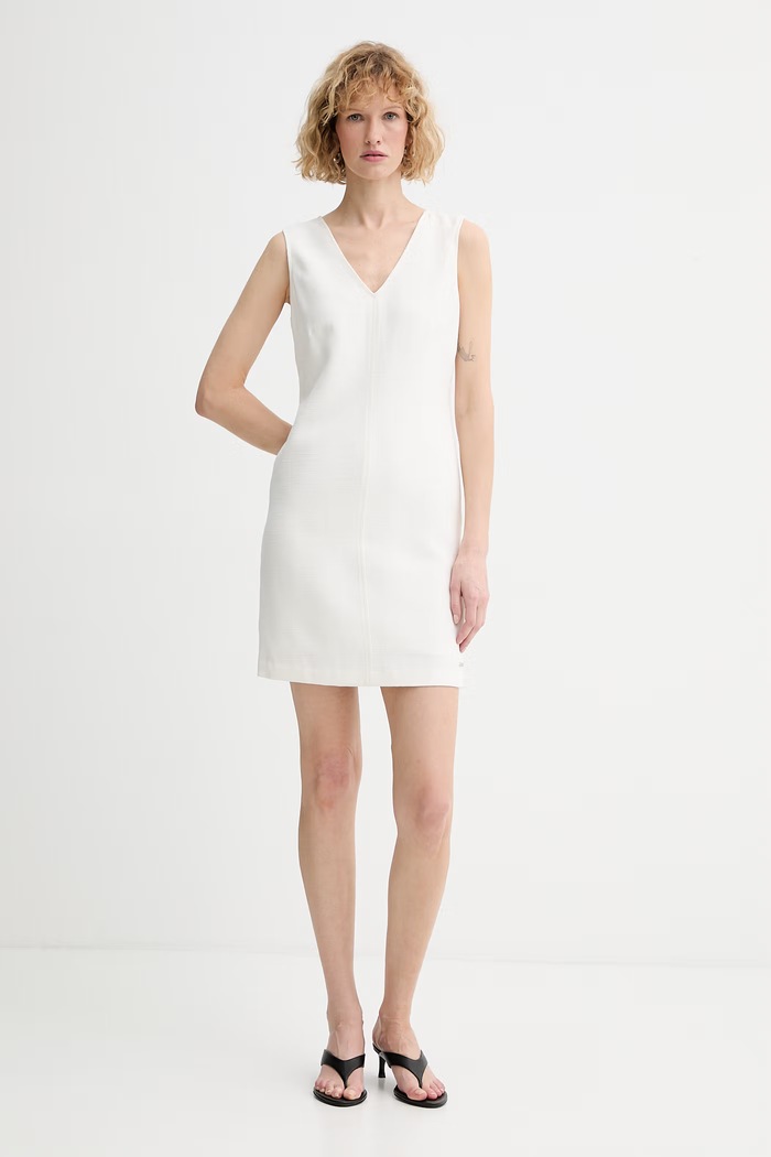 Calvin Klein rochie cu vâscoză LV044F012G bej SS26