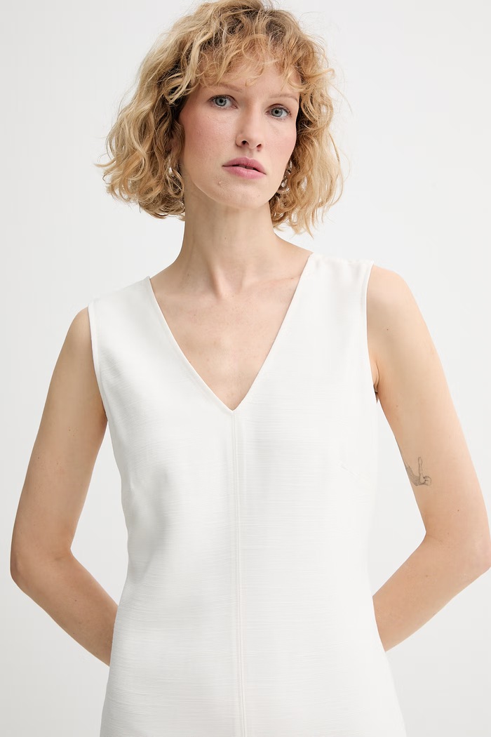 Calvin Klein rochie cu vâscoză bej LV044F012G