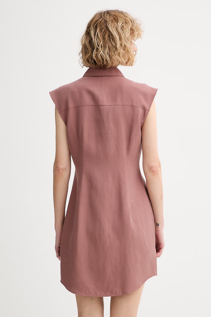 Îmbrăcăminte Calvin Klein rochie de vară cu amestec de in LV044F015G maro