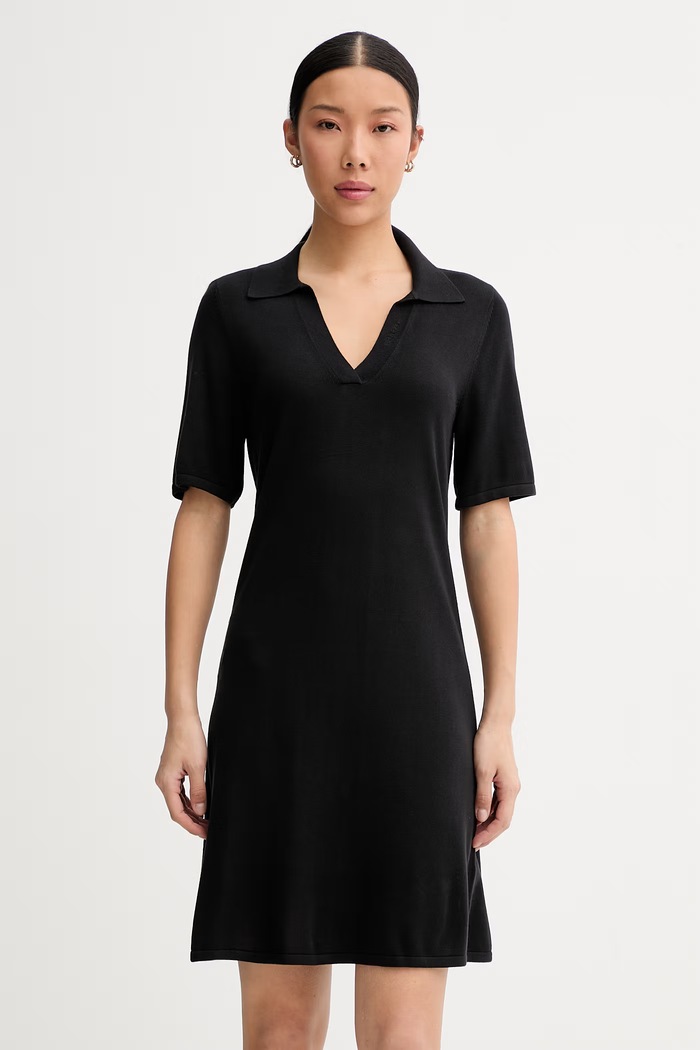 Calvin Klein rochie din bumbac negru LV044F326G