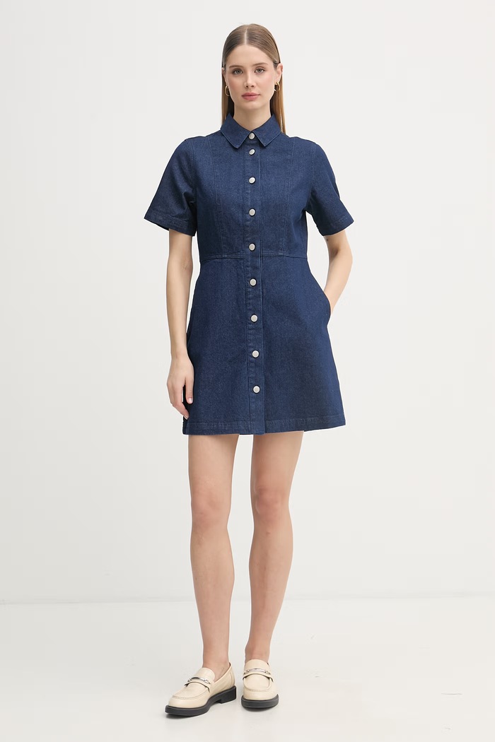 Barbour šaty rifľové Maia LDR0987 tmavomodrá SS26