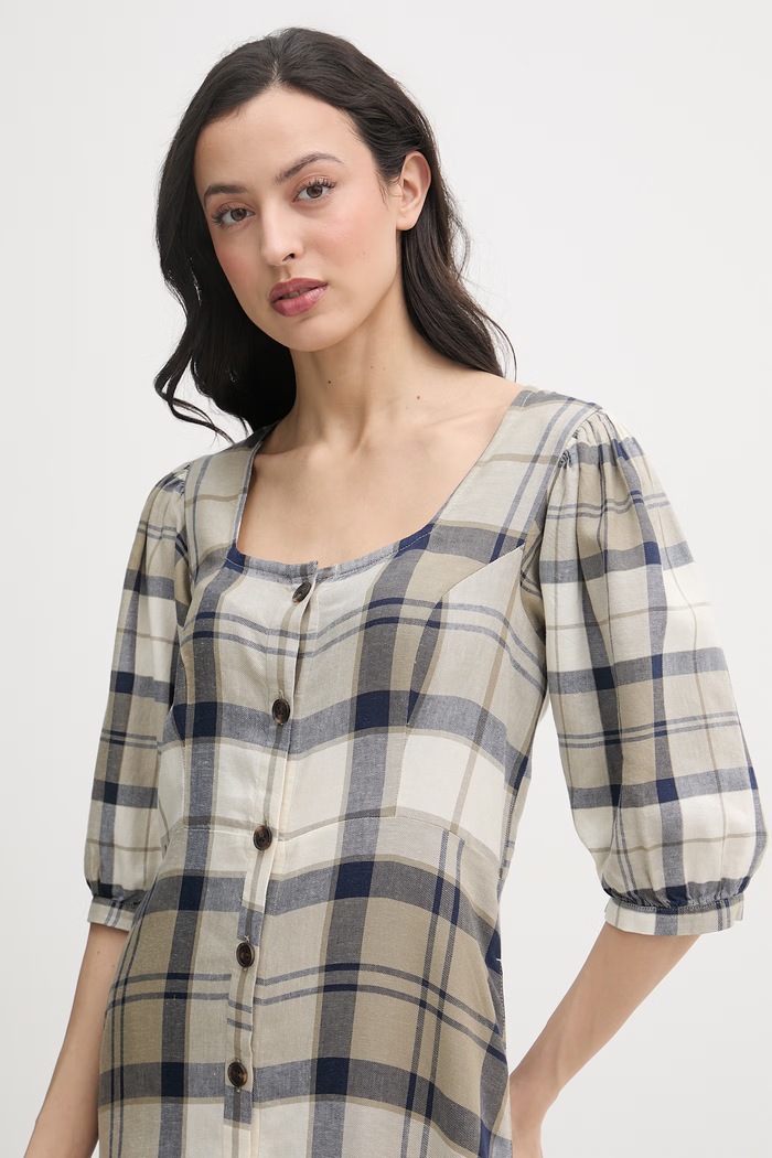 Barbour šaty s prímesou ľanu Ballina béžová LDR1014