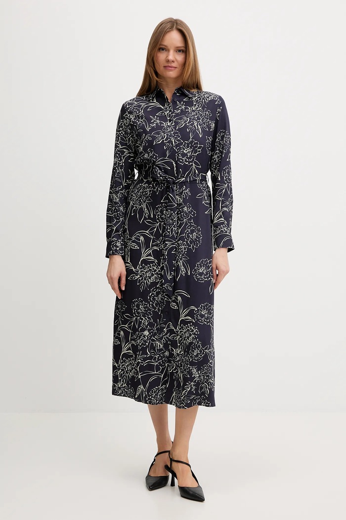 Gant rochie fixat bleumarin 4503479