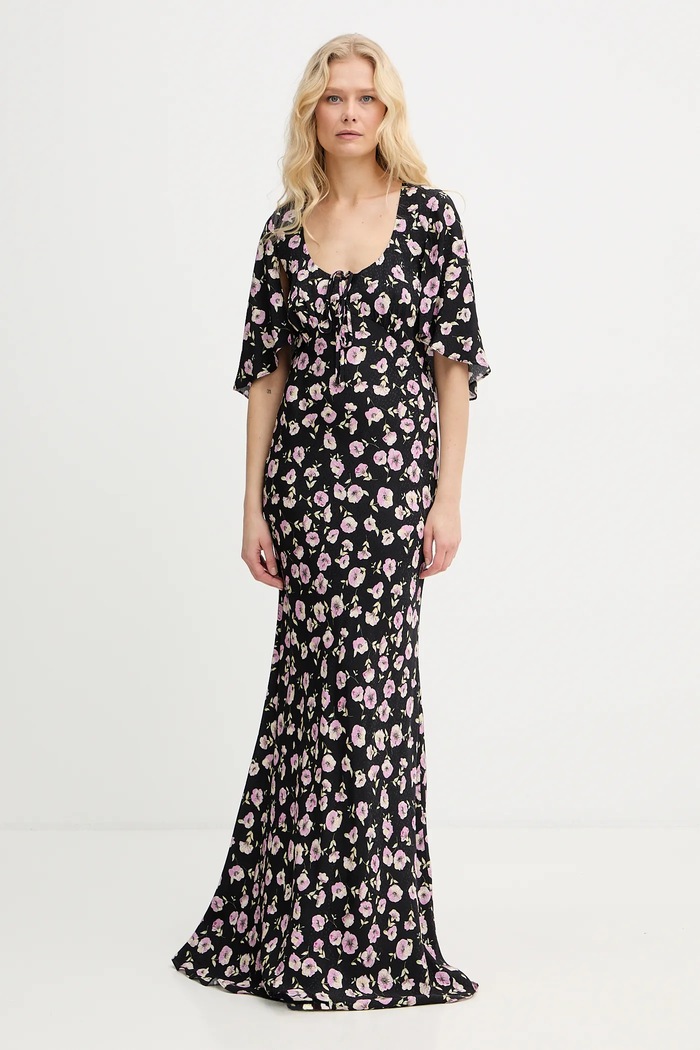 Twinset rochie din viscoză maxi negru 261TP210A