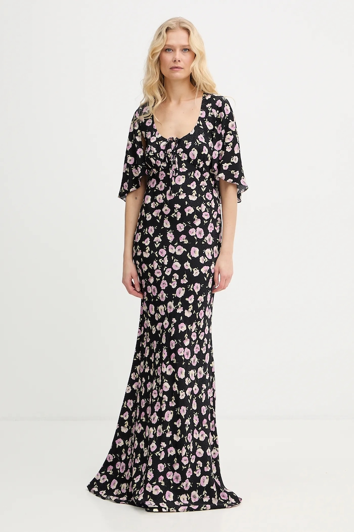 Twinset rochie din viscoză maxi negru 261TP210A